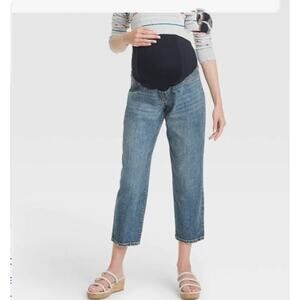 Isabel Maternity Jeans Sz. 10 NWT Blue Vintage Straight Crossover Panel